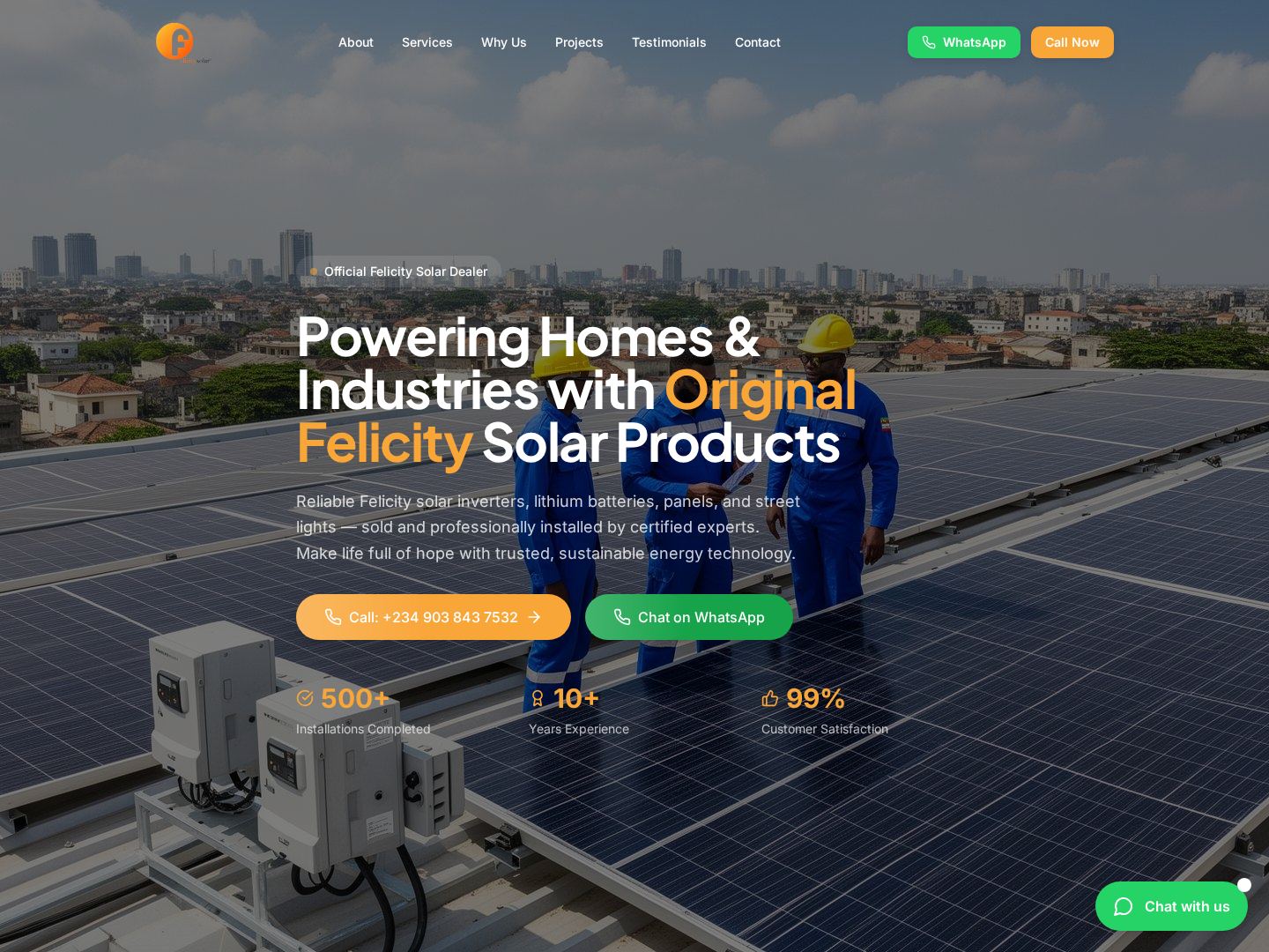 Felicity Solar Nigeria homepage screenshot