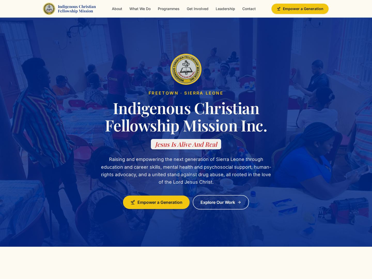 ICFM Africa homepage screenshot